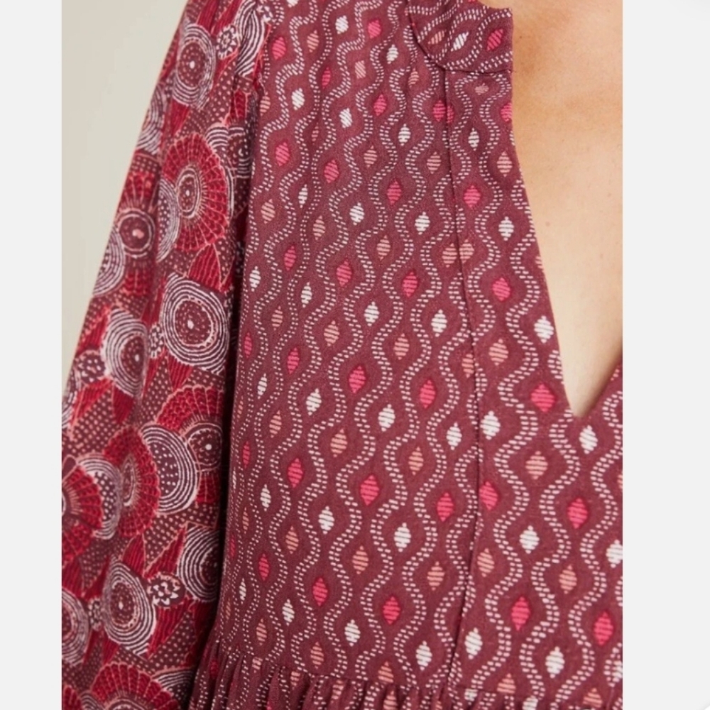 Anthropologie Maeve Patterned Long Sleeve Dress Size Large - Picture 7 of 9